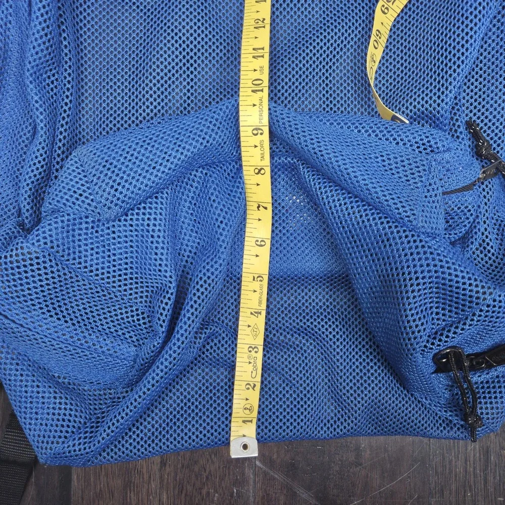 VTG Eastpak Made in USA Full Mesh See-Through Blue Backpack Festival Rave Street